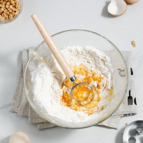 Rostfritt stål Coil Äggvisp DIY Bröd Deg Verktyg Bakning