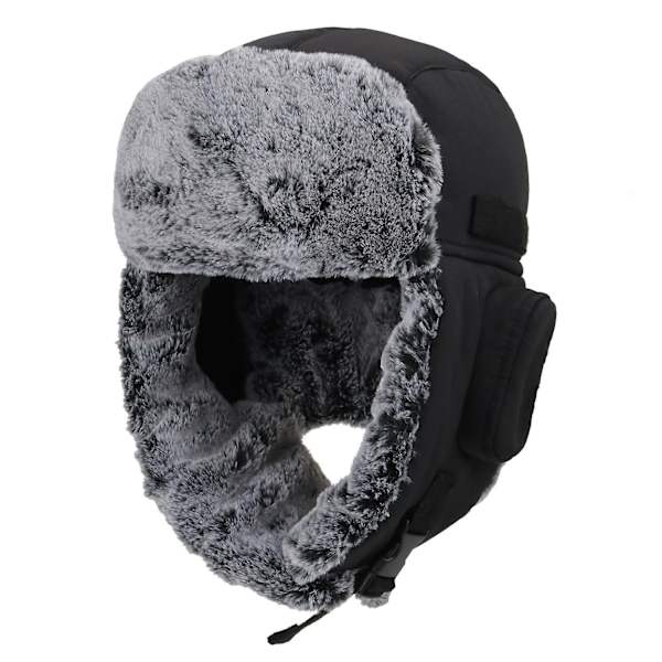 Ny Warm Trapper Hat Dam, Vattentät Cap Black 56-60cm