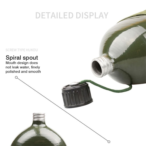 Aluminium Militär Armé Kolv Vin Vatten Flaska Matlagning Cup