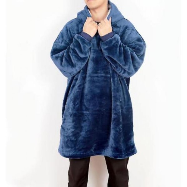 Plus Size Hooded Filt Kappa Förtjockad Tv Filt Pyjamas