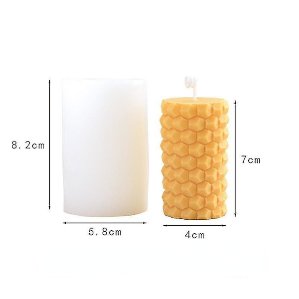 Geometrisk honeycomb cylindrisk ljus form DIY 1 Mold