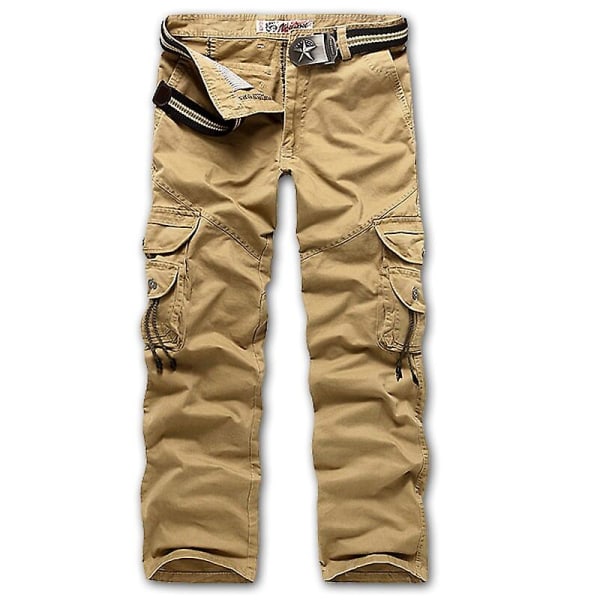 Military Men Cargo Pants Army Green Stora fickor Bomull Herr Black 28