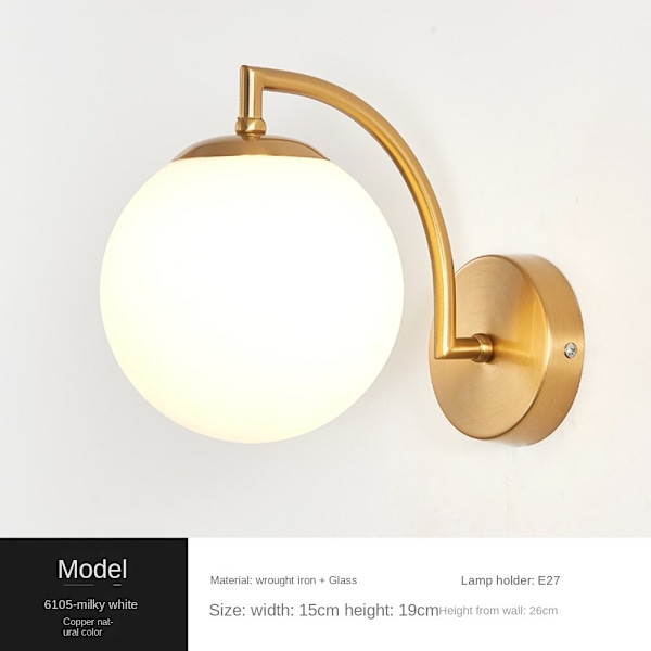 Vägglampa inomhus, kreativ modern minimalistisk stil, 6105 Copper