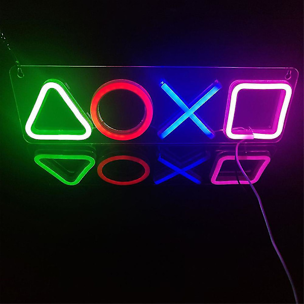 Led neonljus Playstation Controller spelikon tecken rum