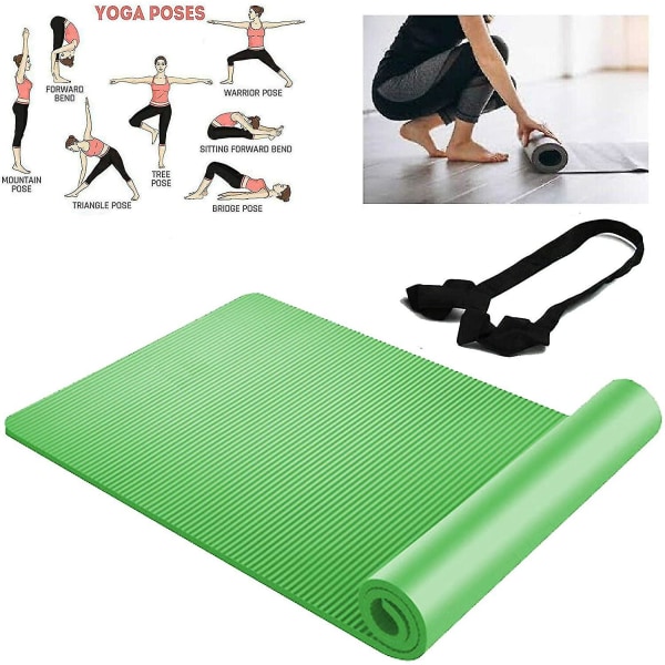 Träningsmatta, halkfri, extra tjock yogamatta, pilatesmatta,