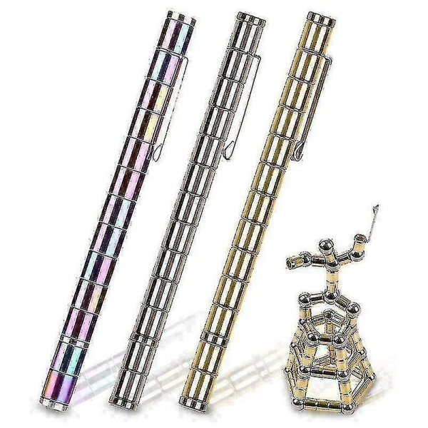 Modulär Magnetic Magic Fidget Pen Gör själv-design Neutral kul Silver