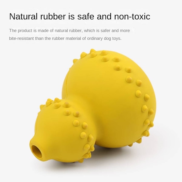 Pet Toy kalebass läcker boll, naturgummi resistent mot Yellow