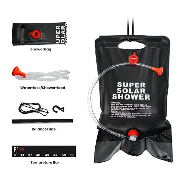 Camping Pack 20L Solar Badbad Utomhusbad Vattenpåse