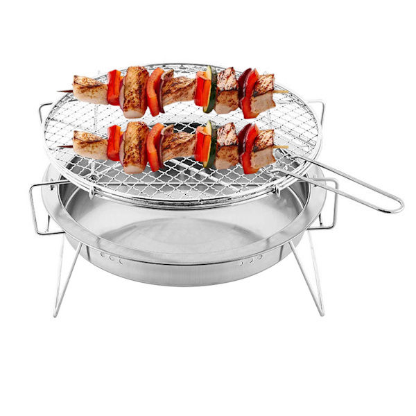 Mini Grill Grid Vikbar Rostfritt stål BBQ Grill