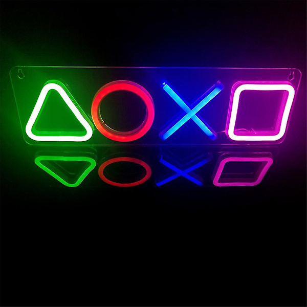 Led neonljus Playstation Controller spelikon tecken rum