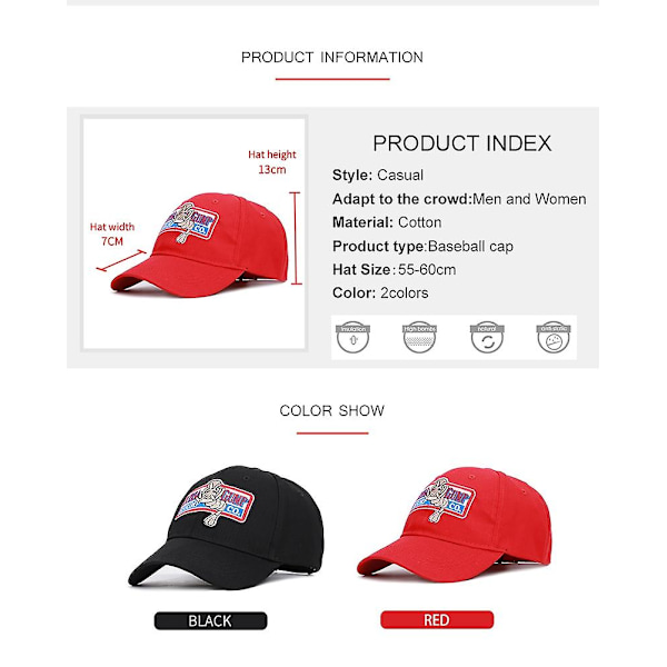 Trend Retro 1994 Bubba Gump Shrimp Baseball Cap Röd