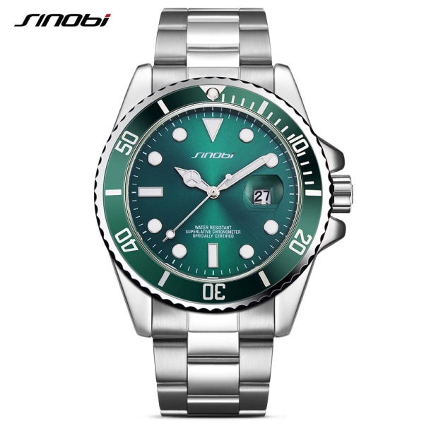 Top Sale Herr Armbandsur Luminous Pointer Rostfritt Stål