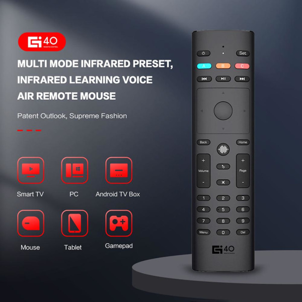 2.4G trådlös Air Mouse 34 tangenter 6 Axis Gyro Voice Remote