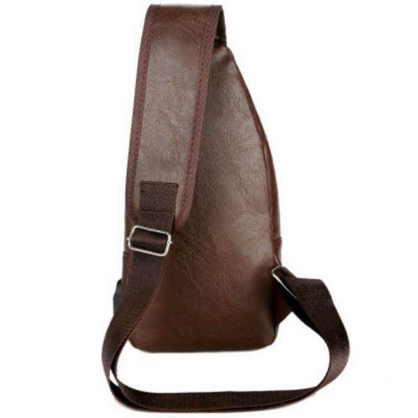 Mode män bröstväska Casual Crossbody axelväska (brun)