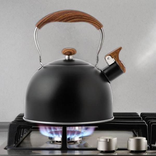 2,5L rostfritt stål visslande tekokare Wood Grain Anti