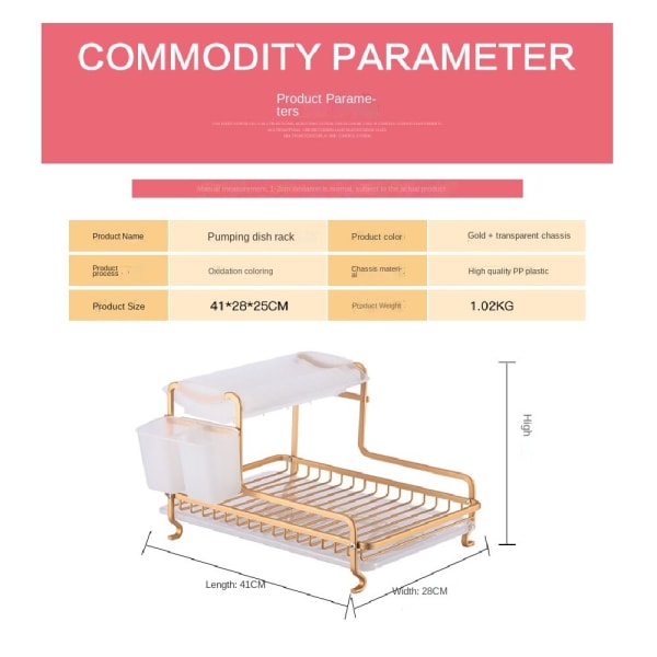 Space Aluminium Diskställ med pip Champagne Guld