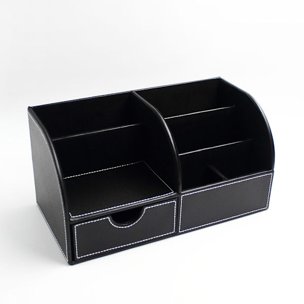 PVC-förvaringslåda, lämplig för fjärrkontrollbrevpapper Black