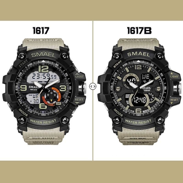 Watch för män, 50 m vattentät, armbandsur Led Quartz