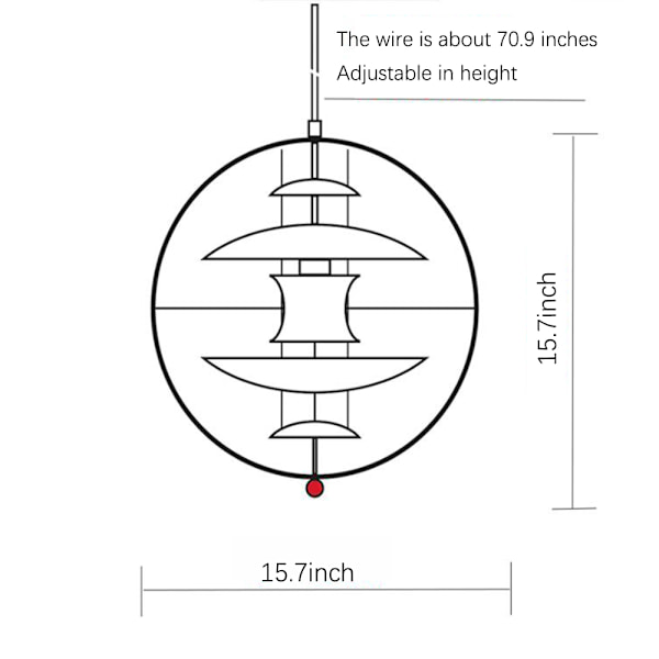 40 cm sfärisk planetljuskrona, modern restaurangbar