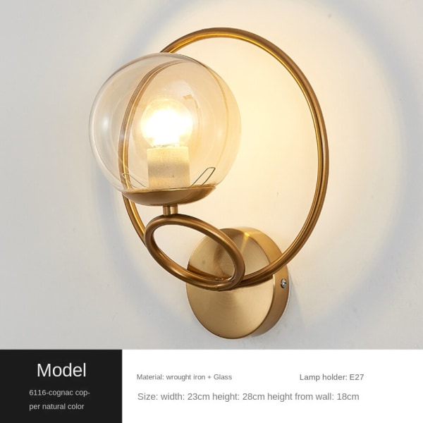 Vägglampa inomhus, kreativ modern minimalistisk stil, 6116 Black