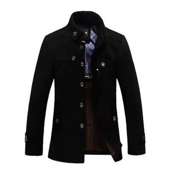 Ny vinterjacka för män Business Casual yllerock, plysch för män