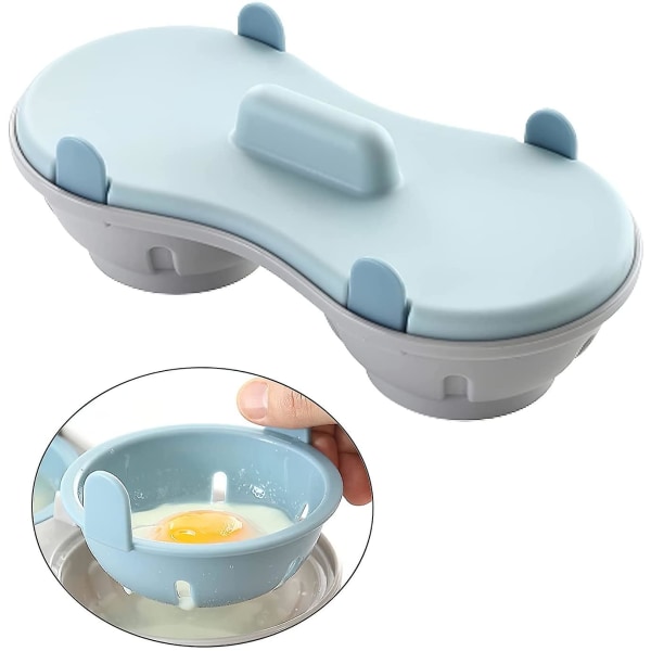 Microwave Egg Poacher,dubbel Egg Poacher för mikrovågsugn,