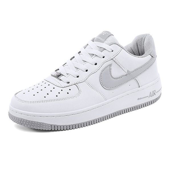Män Sneakers Andas Kvinnor Skateboard Skor Löpning WhiteGray 37