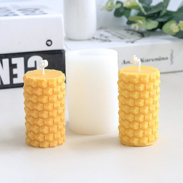 Geometrisk honeycomb cylindrisk ljus form DIY Wicks