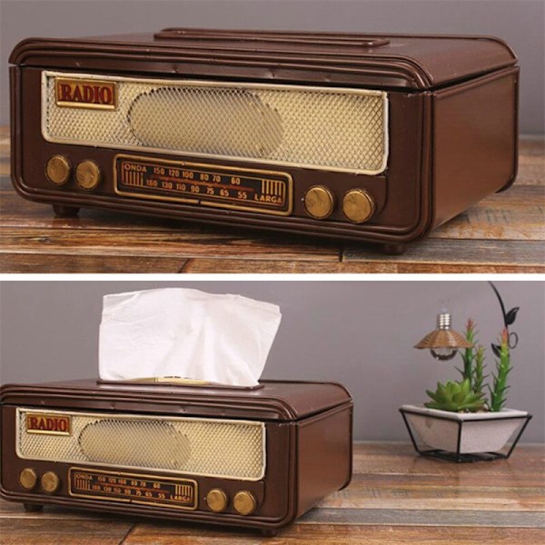 Retro Radio Shape Tissue Paper Box Servettförvaringsbox