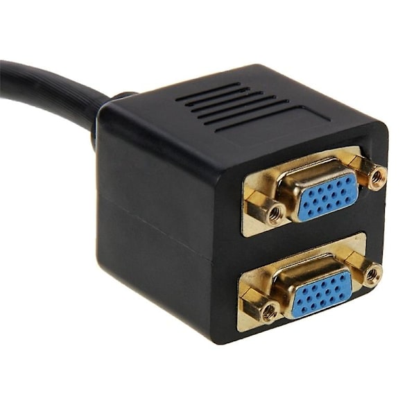 30 cm DVI 24+5-stift hane till 2 VGA hona splitterkabel (svart)