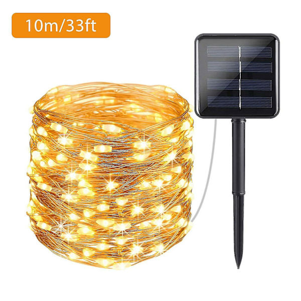 Solar Lights Christmas Lights Solar Fairy Lights Warm White 10M-100LED