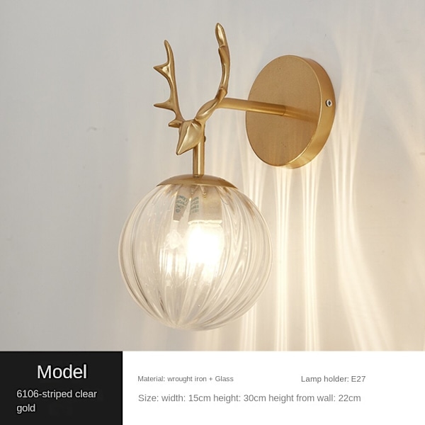 Vägglampa inomhus, kreativ modern minimalistisk stil, 6106 Gold