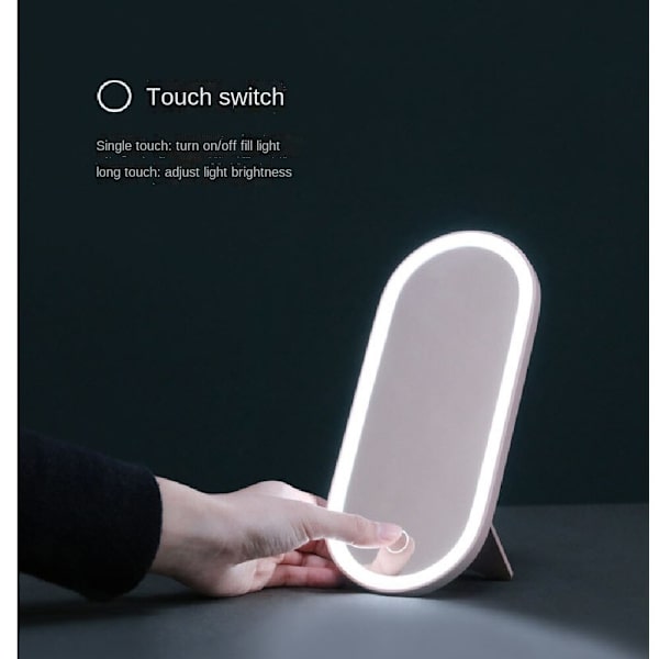 Led sminkspegel, bärbar, lämplig för Fill Light Tablet Pink