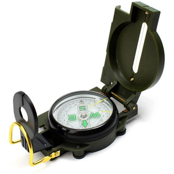 Bärbar Army Green Folding Lins Compass Military