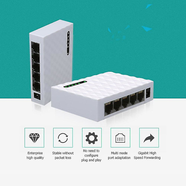 LAN Fast Desktop Switch 1000Mbps Ethernet HUB Shunt RJ45