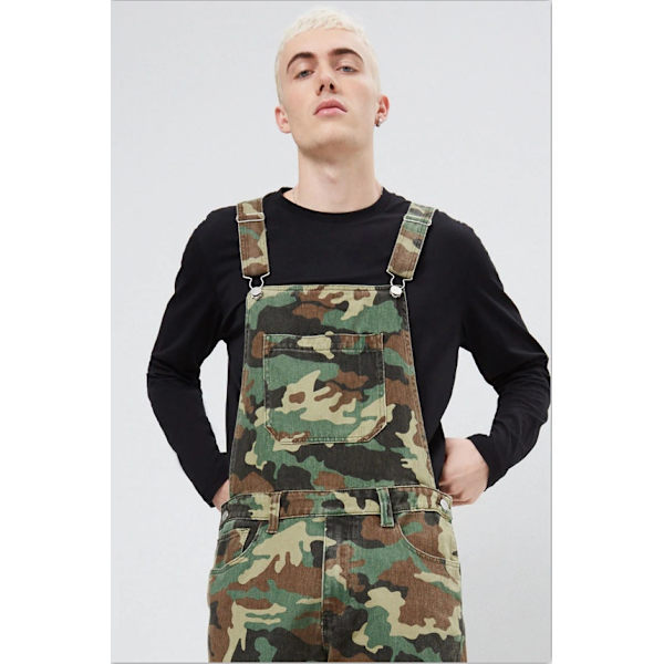 Snygga Camo Dungarees för män arbetsoverall Haklapp och hängslen