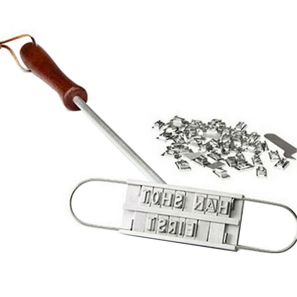 Printed Barbecue Trähandtag Stämpel Grill Kött självbiff