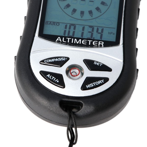 Digital 8 i 1 LCD Kompass Barometer Höjdmätare Termo