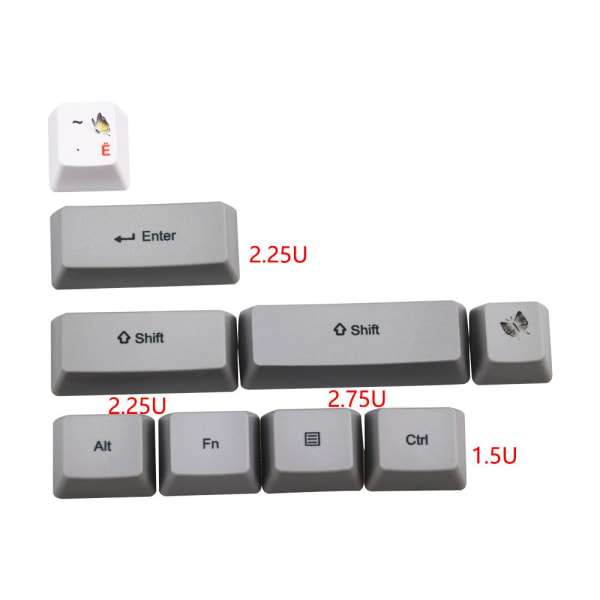 Ryska teckenfärg Subbed PBT OEM Keycap Set Mechanische