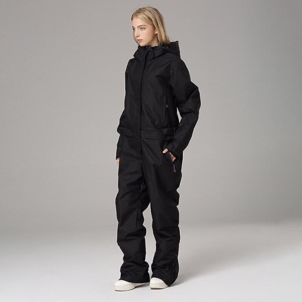 Vattentät One Piece Skiddräkter Snowboard Jumpsuit Sport L / Style1 Black