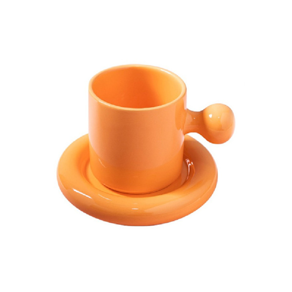 Kreativ frukostkopp kaffe keramisk mugg med fat hem