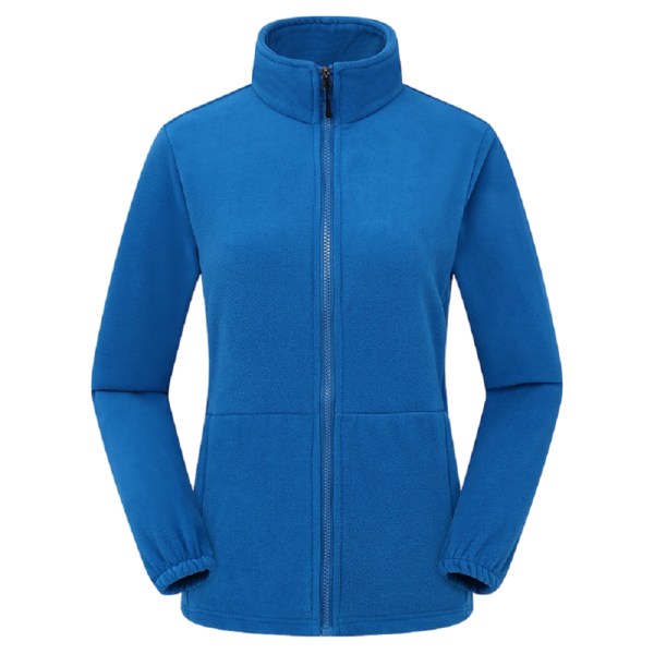 S-2XLPolar fleece damjacka, tjock fleece utomhus Blue XXL