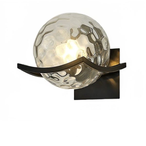 Vägglampa inomhus, sfäriskt glas, modernt enkelt kreativt Black