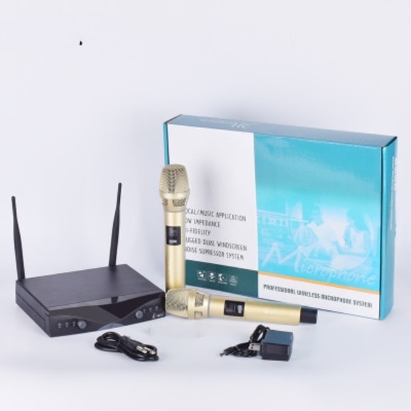 Trådlös mikrofon UHF en dra två trådlös mikrofon