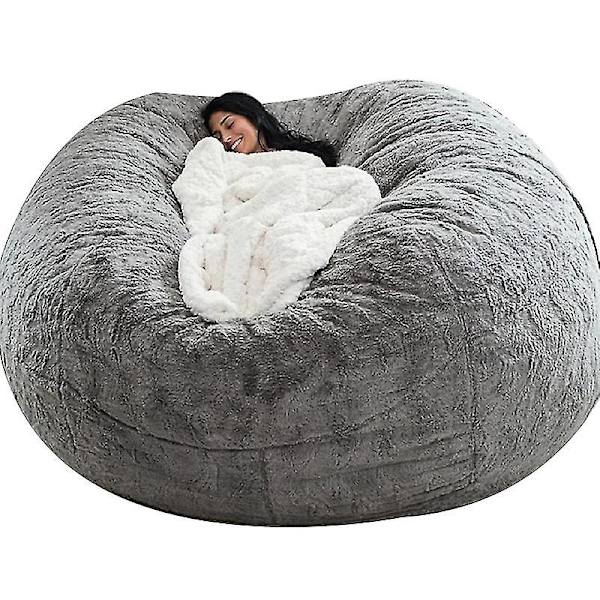 Bean Bag Chair Cover, mjuk fluffig päls bärbar latsoffa Light Grey 135x65cm
