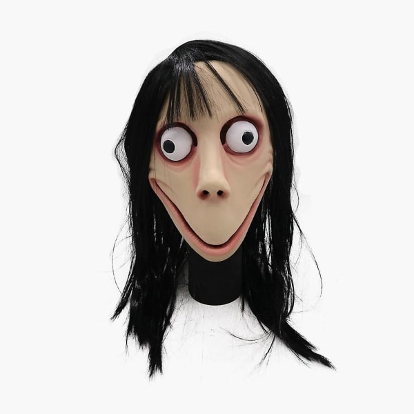 Roligt Skrämmande Momo Hacking Game Cosplay Mask Vuxen Full Head