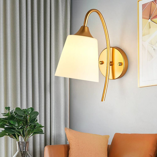 Vägglampa inomhus, modern minimalistisk ljus lyxstil, guld