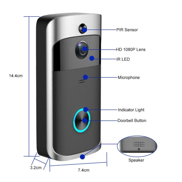 WIFI Fjärrövervakning Intelligent Video Intercom Video