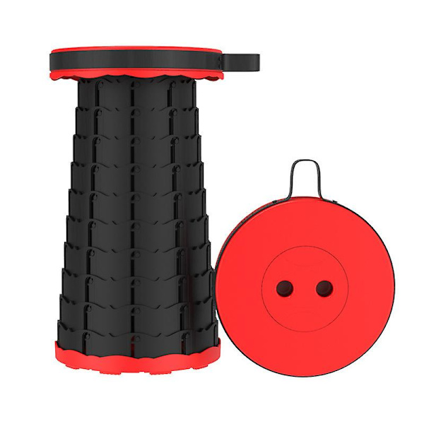 Fällbar pall Travel Camping Teleskoppall RED