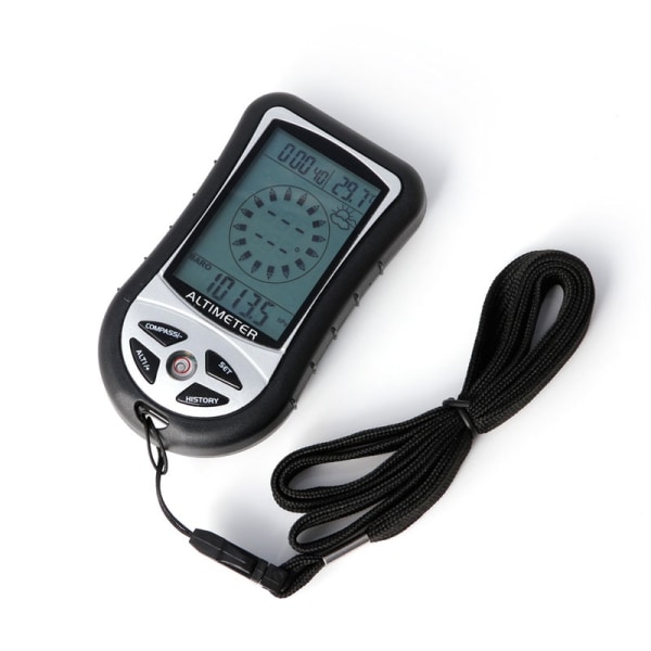 Digital 8 i 1 LCD Kompass Barometer Höjdmätare Termo
